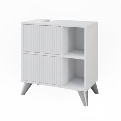 Vicco Leano Wastafelonderkast – 60 x 62 cm met 2 laden Wit
