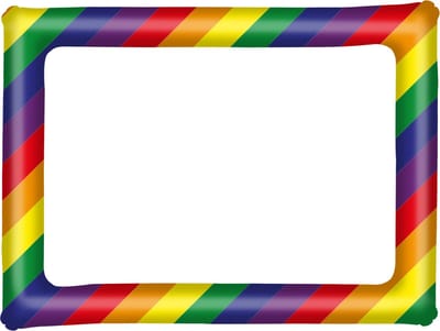 Henbrandt - Regenboog Opblaasbaar Foto Frame - Voor Pride en LGBTQ+ Evenementen - Fotolijst - Fotoprops - Selfie Frame - Opblaasfiguur - Feestartikelen - 60cm x 80cm - Kleur: Rainbow