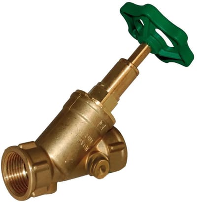 Seppelfricke SEPP DIN-Basis Vrijstroomafsluiter, zonder aftapkraan, stijgend, Rp1/2 (DN15), messing Type 1402, 0048912