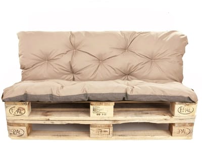 Innovastore - Palletkussen - Palletbankkussen - Zitkussen - Pallet Kussenset - Tuinkussen - Tuinzitkussen - 120x60x50cm - Beige
