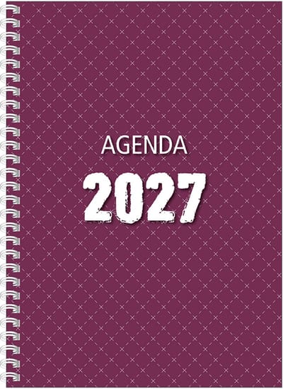 MGPcards - Agenda A4 2027 - Ringband - Spiraal - Flexibele kaft - Weekoverzicht - Purper - 21 x 29.5 cm