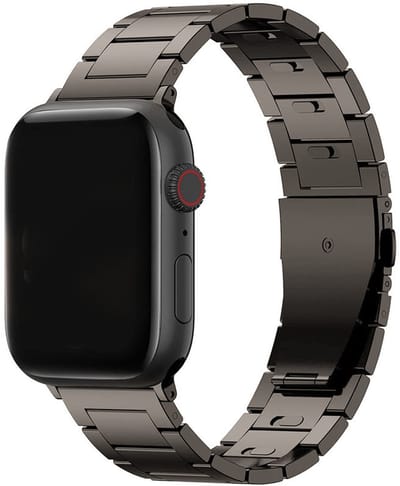 Titanium bandje - geschikt voor Apple Watch 1/2/3/4/5/6/7/8/9/10/11/ SE (1,2,3) met maat 38 mm / 40 mm / 41 mm en 42 mm (Watch 10/11) - space grey