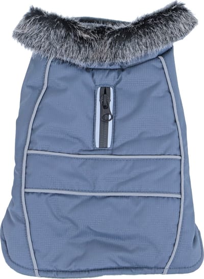 Boony - Hondenjas Waterdicht met bontkraag - Kleur: grijs - Ruglengte: 25 cm