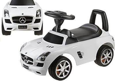 Gelicentieerde glijauto voor baby's en kinderen - Glijbaan speelgoed wit