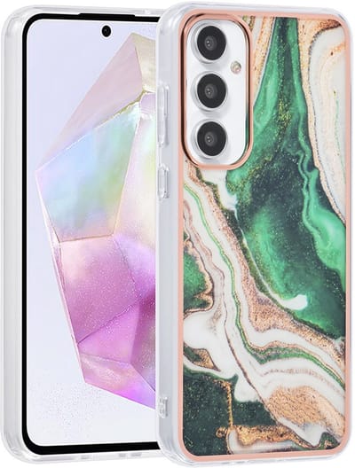 UNIQ Accessory Galaxy A35 Backcover hoesje Silicone - Marble Green