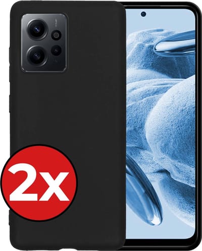 Hoesje - 2 Stuks - Geschikt voor Xiaomi Redmi Note 12 4G - Sterk & Shockproof - Telefoonhoes - Back Cover - Case Siliconen - Telefoon Hoes - Zwart