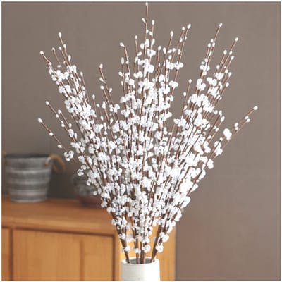 Dailygoods- Jasmijnbloemen 8 stuks - Kunstbloemen - Nepbloemen - Vaasvulling - Bruiloft/Feest - Hoogwaardig materiaal - 74 cm lengte