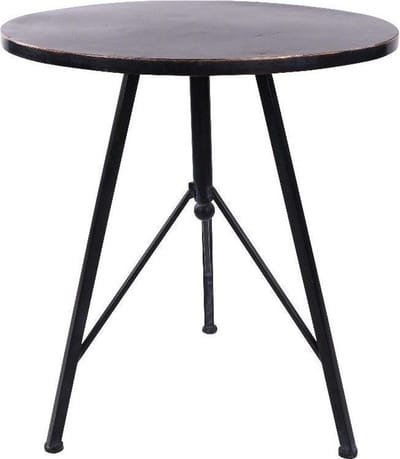 Home Society - Ronde Bijzettafel - Zwart Metaal - Ø 43 cm