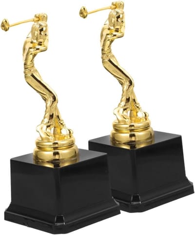 Golf Trofee Beker - Sport Prijs - Wedstrijd Beloning - Decoratief Ornament - 17 cm Lengte - Goud