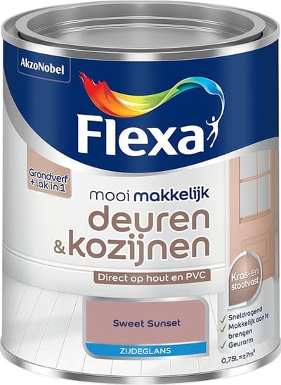 Flexa - Mooi Makkelijk Deuren & Kozijnen Zijdeglans - Sweet Sunset - Mengverf - 750 Ml