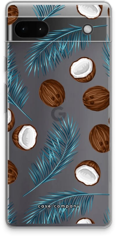Case Company® - Hoesje geschikt voor Google Pixel 6a hoesje - Kokosnoot - Soft Cover Telefoonhoesje - Bescherming aan alle Kanten en Schermrand