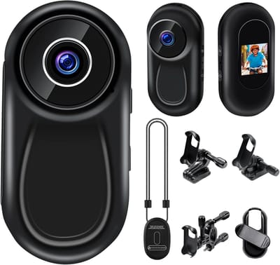 MELVRA Mini Actiecamera - Sportcamera - 120° Groothoek - Helmcamera voor Motor & Fiets - Automatisch Nachtzicht - Mini Videocamera - Zwart