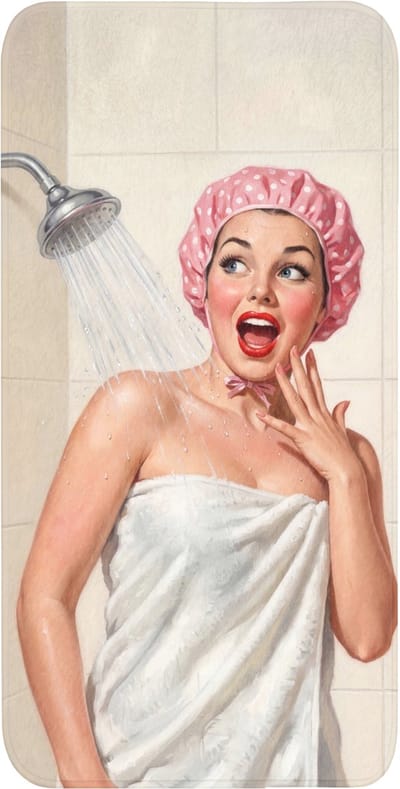 WC mat 60x120 cm - Antislip - Vrouw - Douche - Roze - Toiletmat - Vloermat - Douchemat - Toilet tapijt - Toiletmatten
