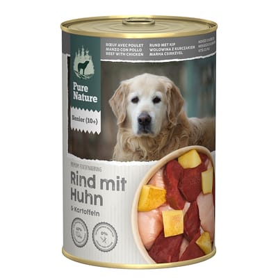 6x 400g Pure Nature Senior Pure Beef Hondenvoer Nat