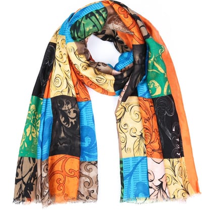 Bijoutheek Sjaal (Fashion) Flowers 90 x 180cm Oranje