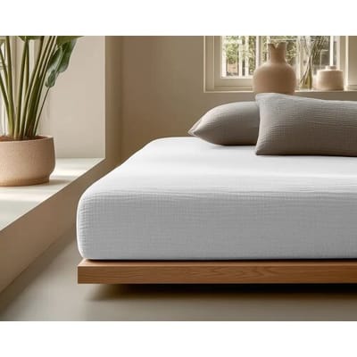 Dreamhouse Hoeslaken Mousseline Wit - 180 x 200 cm + 30 cm hoekhoogte