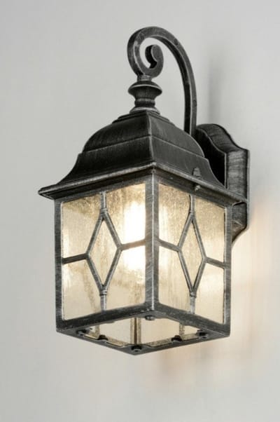 Lumidora Wandlamp 30546 - Voor buiten - E27 - 6.0 Watt - 500 Lumen - 2700 Kelvin - Grijs - Zilvergrijs - Glas - Buitenlamp - IP23 - Met Sensor