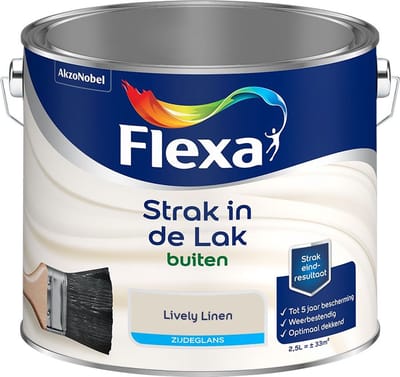 Flexa - Strak In De Lak Buitenlak Zijdeglans - Lively Linen - Mengverf - 2,5 L