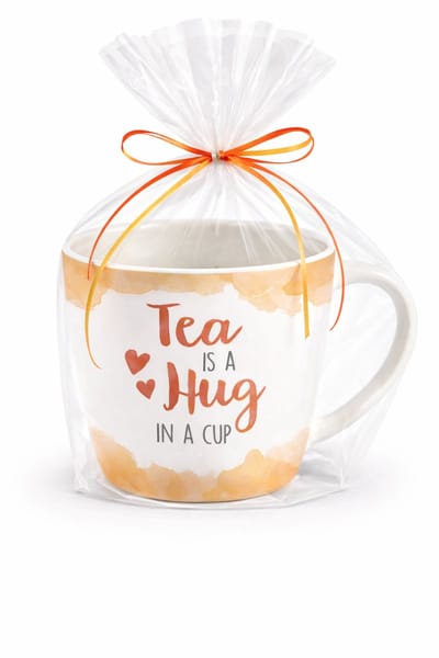 Mok - Koffie - Cadeau - Traktatie - Tea - Theetijd - Lekker Bakje Thee - Keramiek - Cadeauverpakking met gekleurd lint