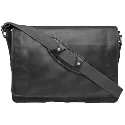 Hidesign lederen cross-over / messenger tas 'Socrates' zwart