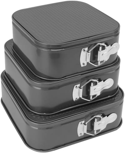 Dailygoods- Springvorm Set 3 Stks - Antiaanbaklaag - Roestvrij Staal - Verwijderbare Bodem - Lekvrije Bakvormen - 24/26/28 cm - Taartvorm