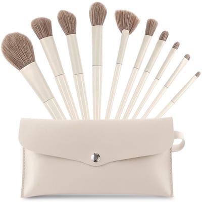 Make up kwasten set 10 stuks – Professionele foundation, contouring & oogschaduw kwasten – Zachte synthetische haren – Inclusief luxe etui