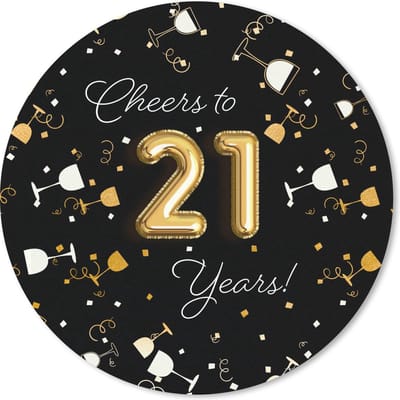Muismat rond 20x20 cm - Mousepad Verjaardag - 21 Jaar - Chic - Ronde muismatten