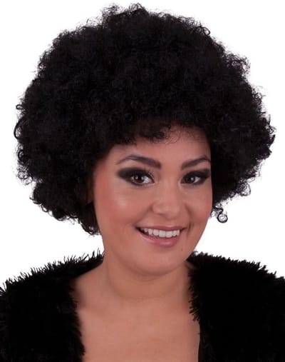 Zwarte afro pruik met krullen
