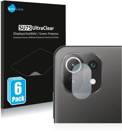 Savvies - Screenprotector voor Xiaomi Mi 11 Lite 5G (ALLEEN Camera Lens) - Folie Beschermfolie transparant 6 Stuks
