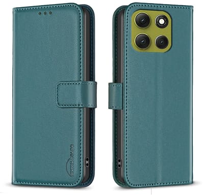 BINFEN Hoesje - Geschikt voor Motorola Moto G86 Hoesje - BINFEN Color Book Case - Groen