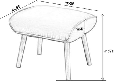 Voetenbankje Ottoman - Stoffen krukje - Comfortabel zitten - Wasbare hoes - 50x39 cm - Bruin