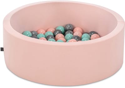 Asir ballenbak voor baby’s – roze – 150 ballen in de kleuren roze, mint en grijs – 85 x 85 x 30 cm