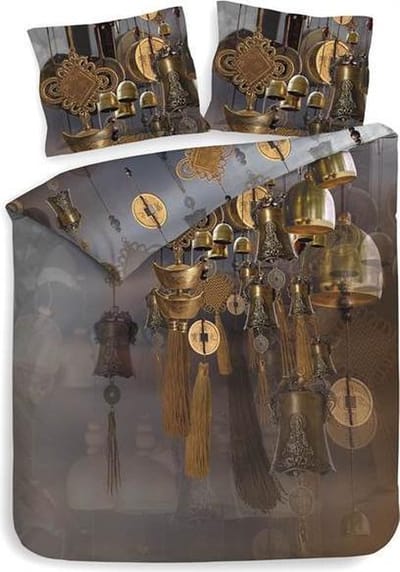 Heckett & Lane Thomas - Dekbedovertrek - Eenpersoons - 140x200/220 cm + 1 kussensloop 60x70 cm - Anthracite Copper