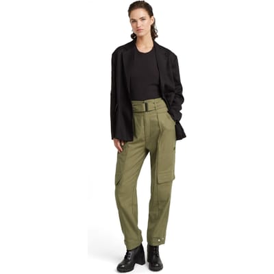 G-Star High Paperbag Pant Smoke Olive Taglia: W24 | Pantaloni cargo Outlet | Donna | Verde