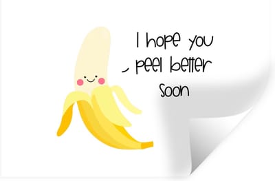 Muurstickers - Sticker Folie - Beterschap - Quotes - Banaan - 30x20 cm - Plakfolie - Muurstickers Kinderkamer - Zelfklevend Behang - Zelfklevend behangpapier - Stickerfolie