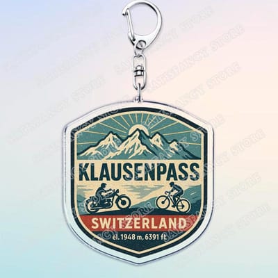 Zwitserland Klausenpas Sleutelhanger voor Accessoires Wegmotor Bergpas Sleutelhanger Sieraden Fans Vrienden Cadeaus gray