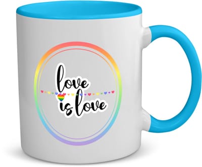 Akyol - lgbtq cadeau - koffiemok - theemok - blauw - Lgbt - pride vlag - lgbtq cadeau - met opdruk - lgbt - pride month - lgbtq vlag - gay pride - met tekst - opdruk - leuke pride spullen - verjaardag - cadeau - gift - 350 ML inhoud