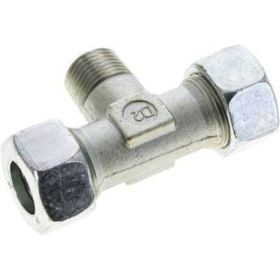 18L & R1/2'' Verzinkt Stalen T-stuk Snijringkoppeling Buitendraad 315bar ISO 8434-1