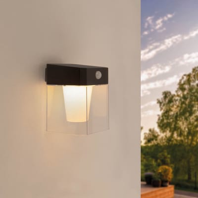 Ledvion - LED Solar Wandlamp - 0.5W - 3000K - IP44 - Zwart
