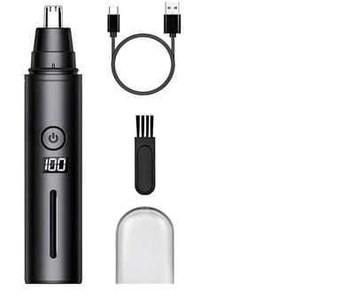 Pijnloze Oplaadbare Neustrimmer via USB, Draagbare Neus- en Oortrimmer, Snel en Precies Haren Verwijderen, Gemakkelijk Schoon te Maken, Neusscheerder voor Mannen en Vrouwen, Zwart