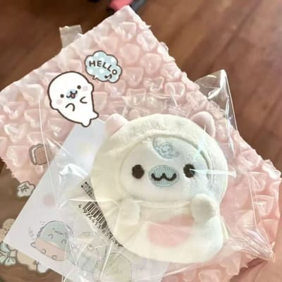 Schattige Pluche Zeehond Sleutelhanger Leuke Leven in de Hoek Zonnebloempit Zak Speeltje Super Meisjes Hart Vurig Boekentas Hangend Ornament white