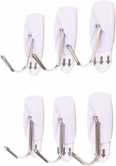 Benson Zelfklevende haken - verwijderbaar - 2.1 x 3 cm - wit - set van 6