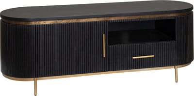 Tower Living Tv meubel Rivello 150 cm – Zwart & Brass