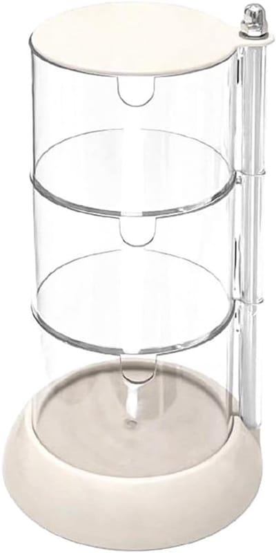 Sieradendoos, transparant, 3 lagen, make-upspons van katoen, opbergdoos voor haaraccessoires van acryl, draaibaar 360 graden, haarband, opbergdoos voor oorbellen in de badkamer