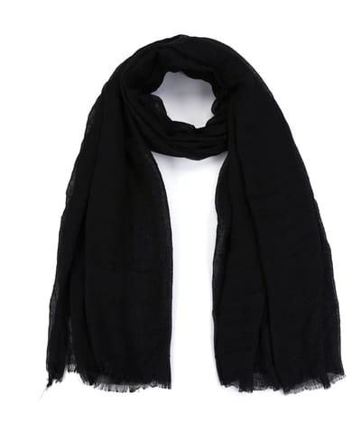 Sjaal - lange dunne sjaal - effen - herfst - winter - dames - zwart - cadeautip