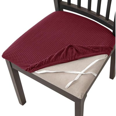 Housse de coussin de chaise Jacquard en forme de T housse de siège extensible Anti-sale pour salle à manger maison mariage chaise de bureau housses de coussin 1 piece brown