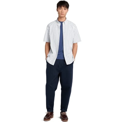 Timberland Striped Short Sleeve Shirt White Yd Taglia: L | Camicie Casual Outlet | Uomo | Bianco
