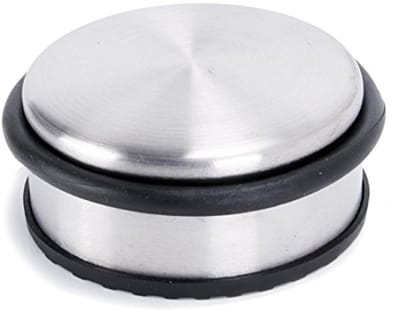Deurstopper RVS Mat Geborsteld - 10,3 cm Diameter, 4,5 cm Hoog, Zware Deuren, Met Rubberen Bescherming
