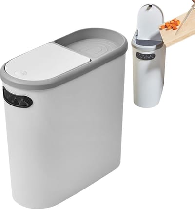 Keukenprullenbak - Afvalemmer - Kantoor Toilet - Drukdeksel - 10 liter