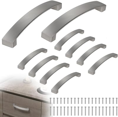 BRENZOOS- Meubelhandgrepen 128mm - Set van 10 - Aluminium - Kastgrepen - Keukenhandgrepen - Robuust en duurzaam - Eenvoudige installatie